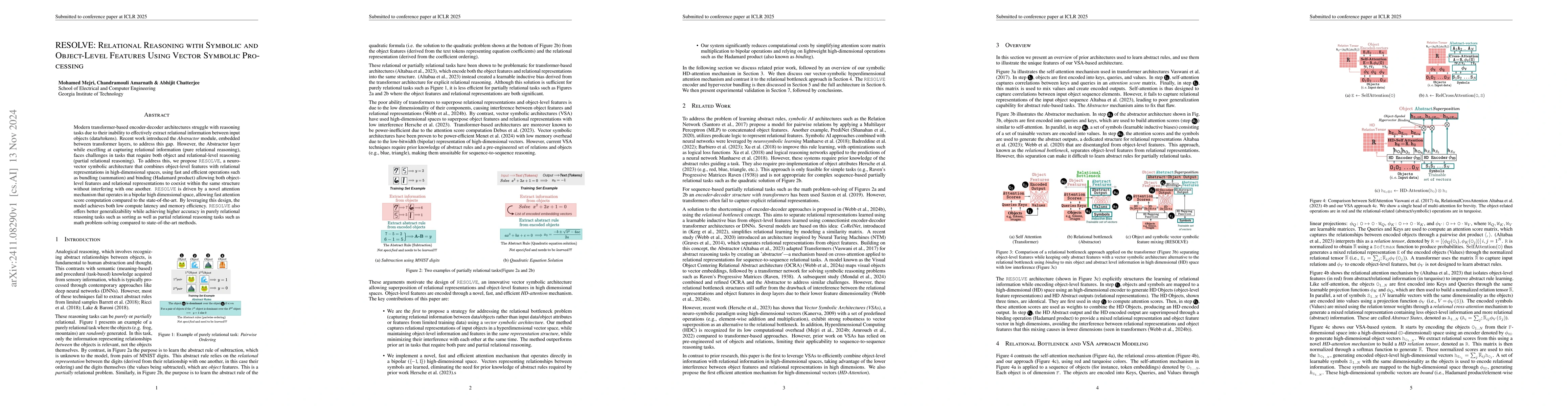 Thumbnail for RESOLVE: Relational Reasoning with Symbolic and Object-Level Features
  Using Vector Symbolic Processing