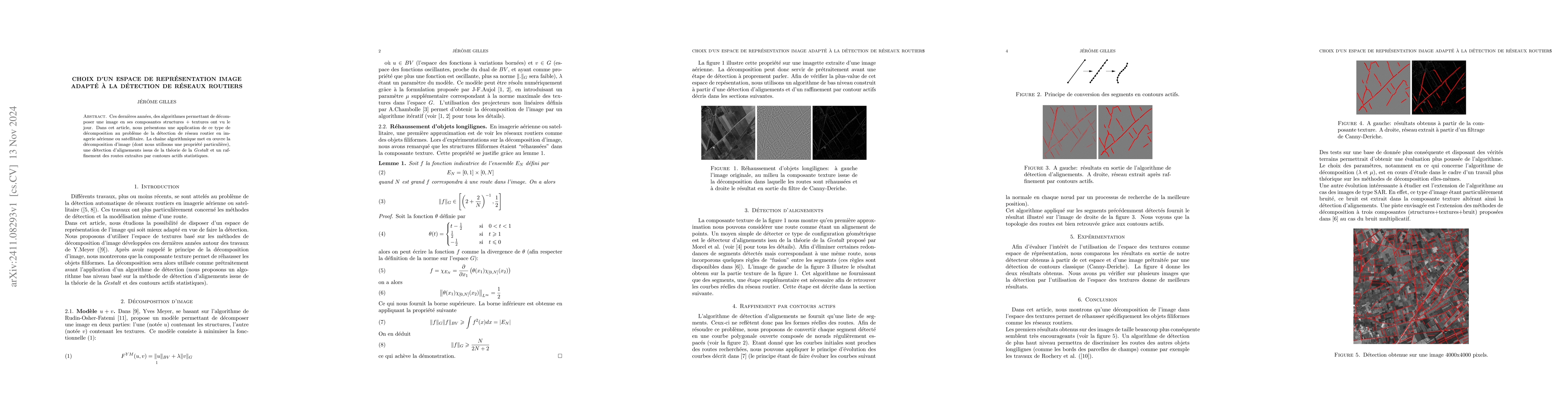 Thumbnail for Choix d'un espace de représentation image adapté à la détection
  de réseaux routiers