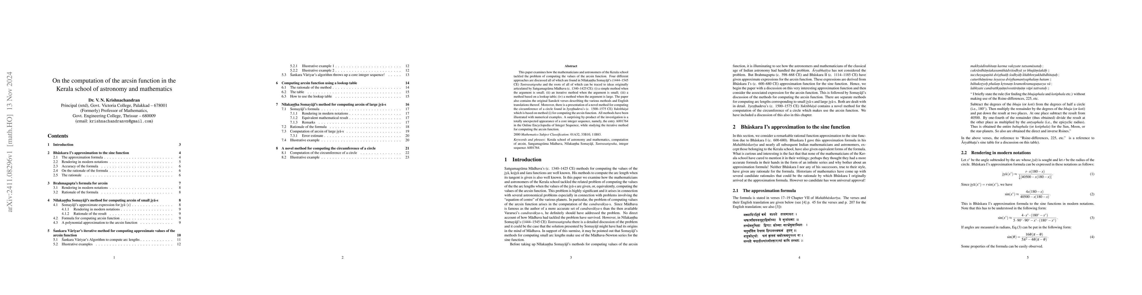 Thumbnail for On the computation of the arcsin function in the Kerala school of
  astronomy and mathematics