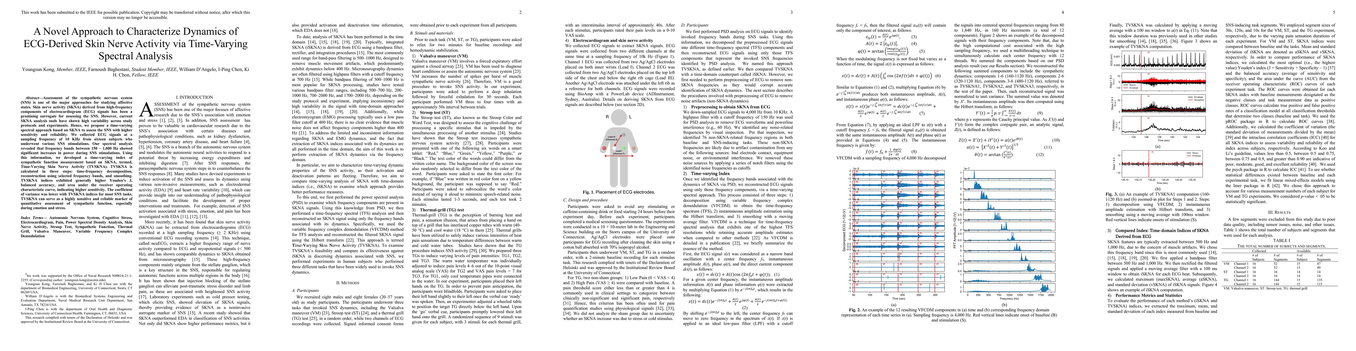 Thumbnail for A Novel Approach to Characterize Dynamics of ECG-Derived Skin Nerve
  Activity via Time-Varying Spectral Analysis