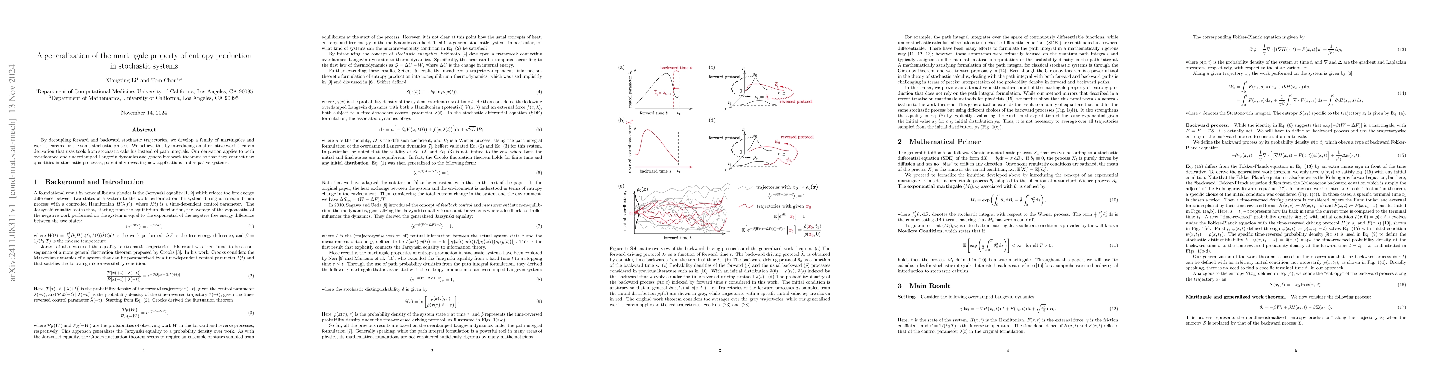 Thumbnail for A generalization of the martingale property of entropy production in
  stochastic systems