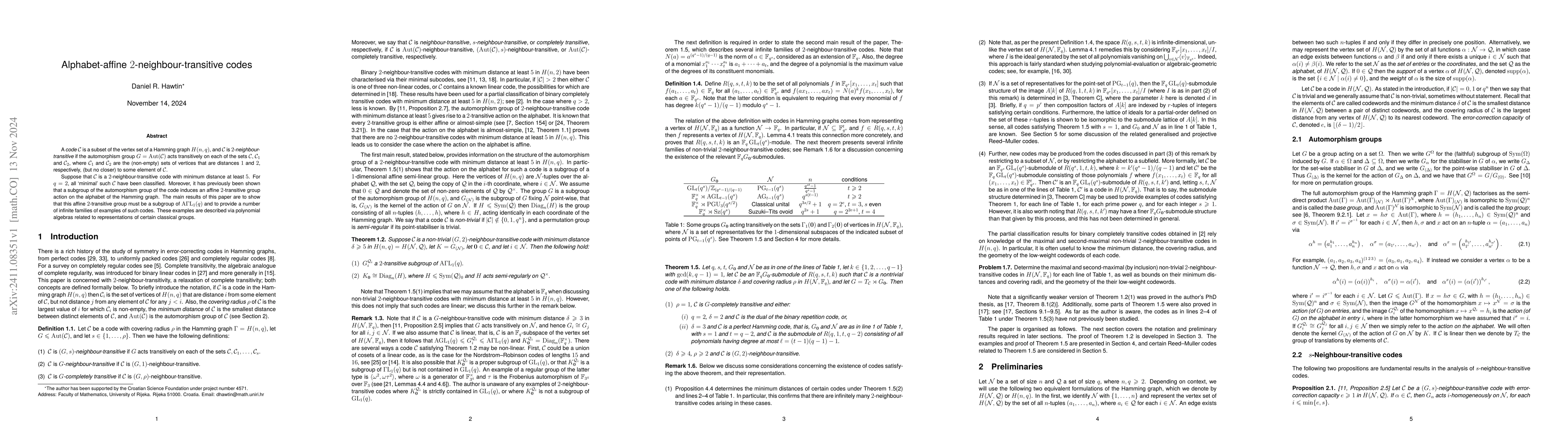 Thumbnail for Alphabet-affine 2-neighbour-transitive codes