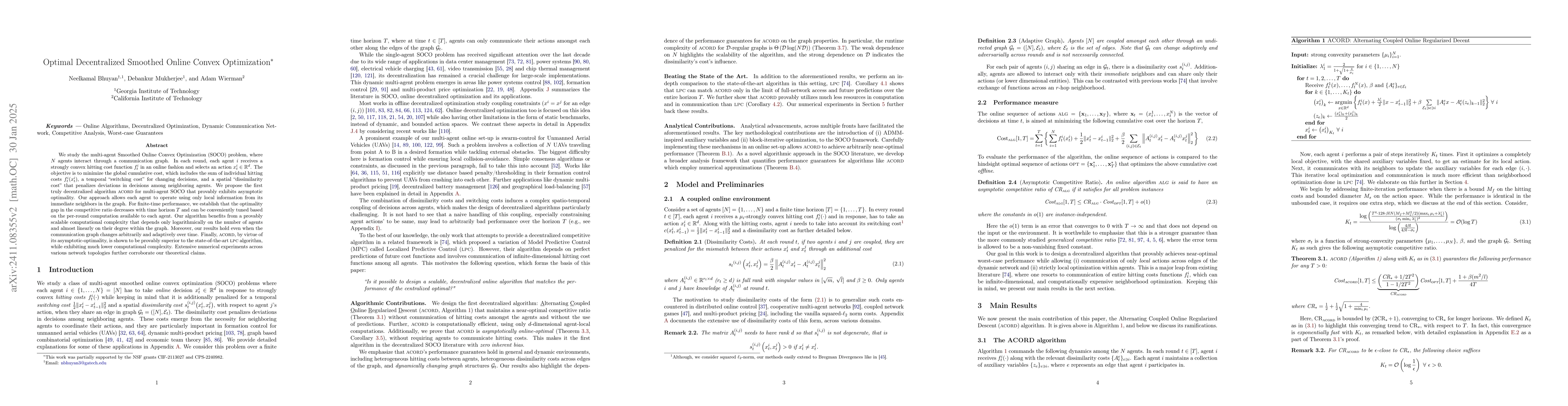 Thumbnail for Communication Efficient Decentralization for Smoothed Online Convex
  Optimization