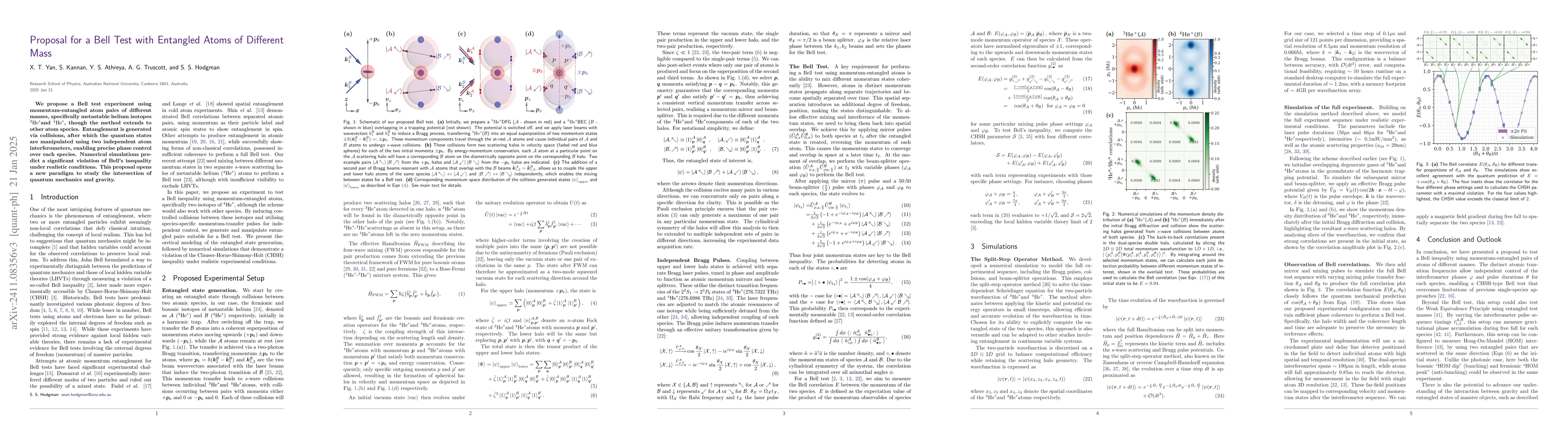 Thumbnail for Proposal for a Bell Test with Entangled Atoms of Different Mass