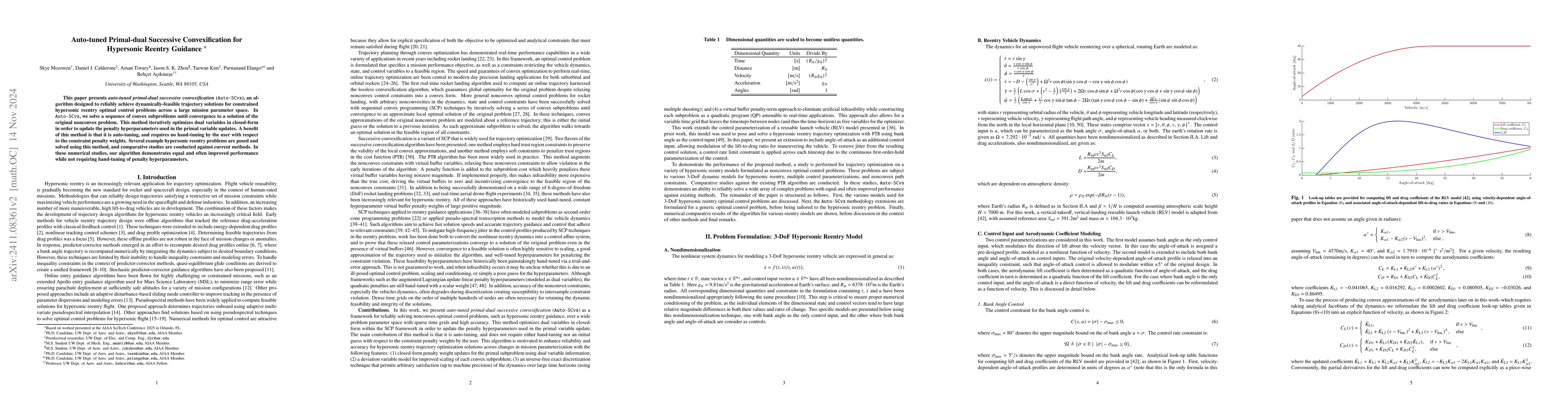 Thumbnail for Auto-tuned Primal-dual Successive Convexification for Hypersonic Reentry
  Guidance