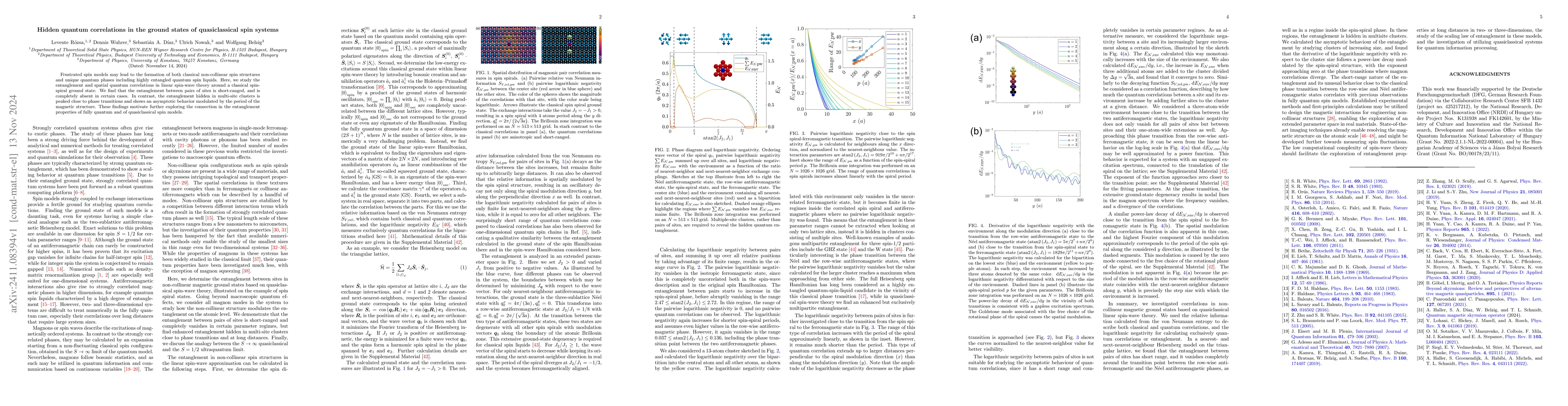 Thumbnail for Hidden quantum correlations in the ground states of quasiclassical spin
  systems