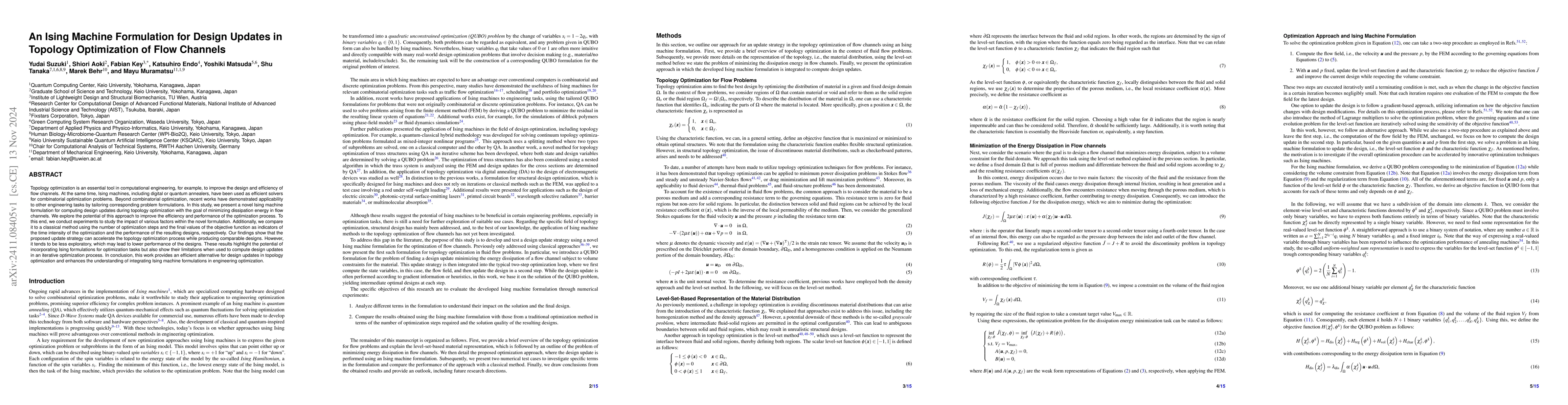 Thumbnail for An Ising Machine Formulation for Design Updates in Topology Optimization
  of Flow Channels