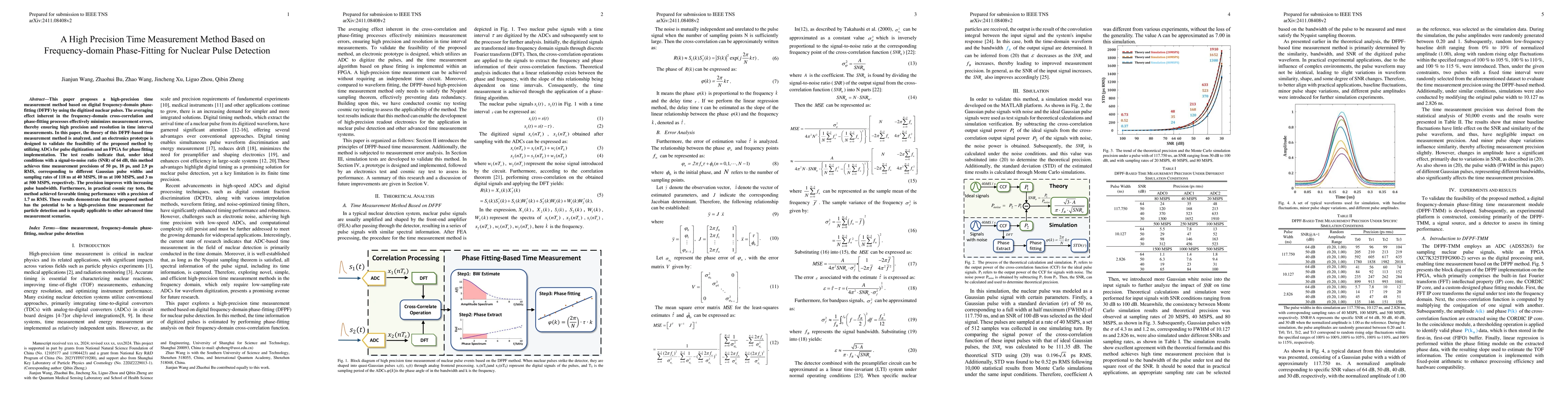 Thumbnail for A High Precision Time Measurement Method Based on Phase-Fitting for Muon
  Detection