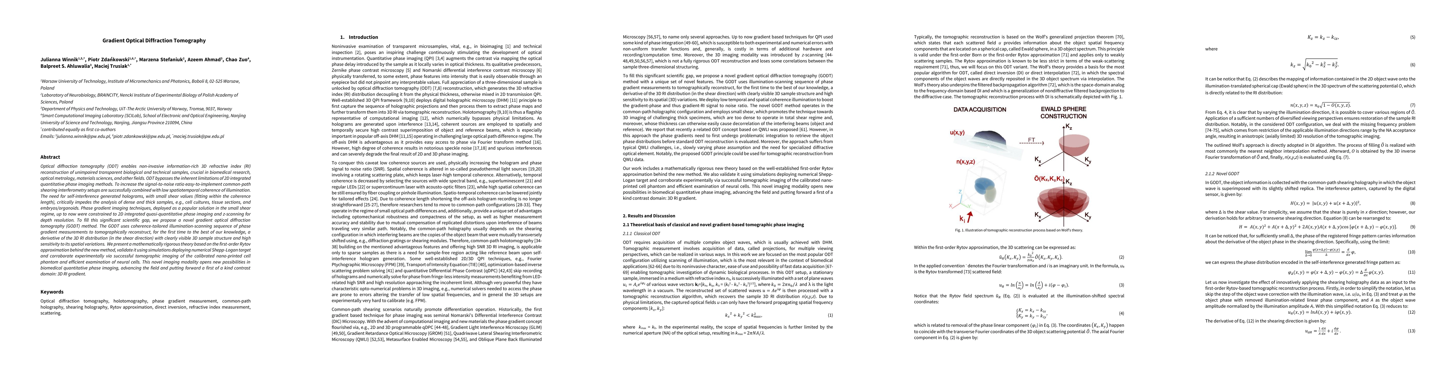 Thumbnail for Gradient Optical Diffraction Tomography