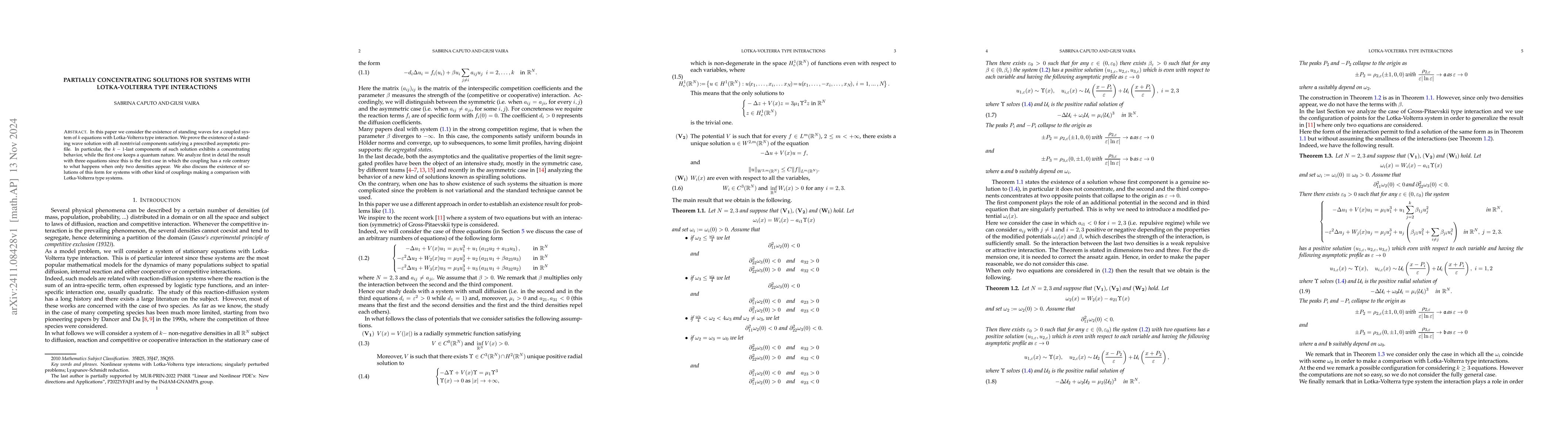 Thumbnail for Partially concentrating solutions for systems with Lotka-Volterra type
  interactions
