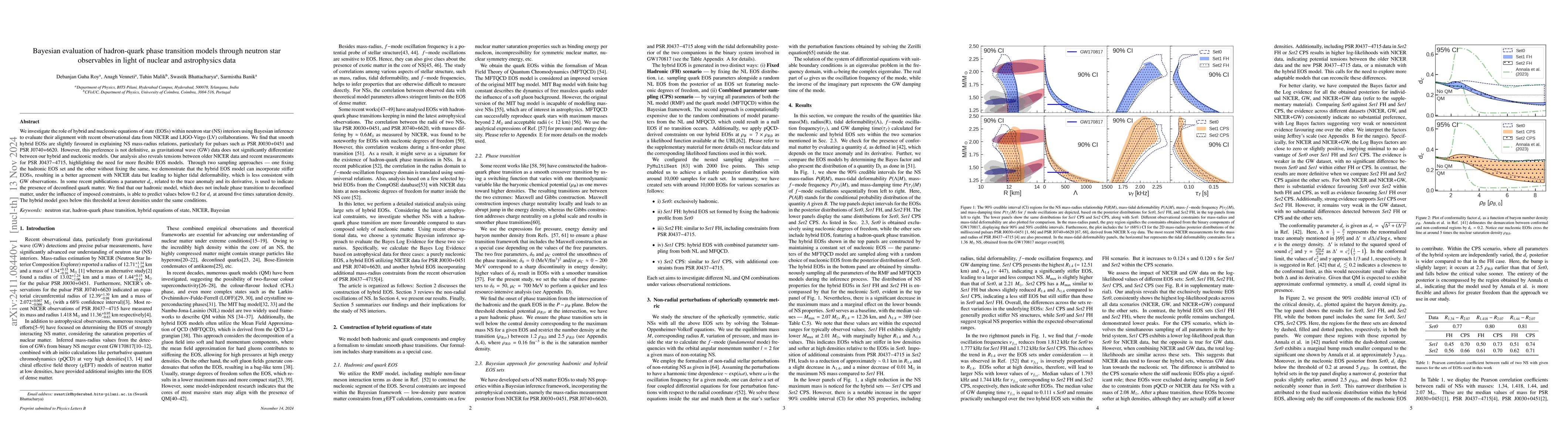 Thumbnail for Bayesian evaluation of hadron-quark phase transition models through
  neutron star observables in light of nuclear and astrophysics data