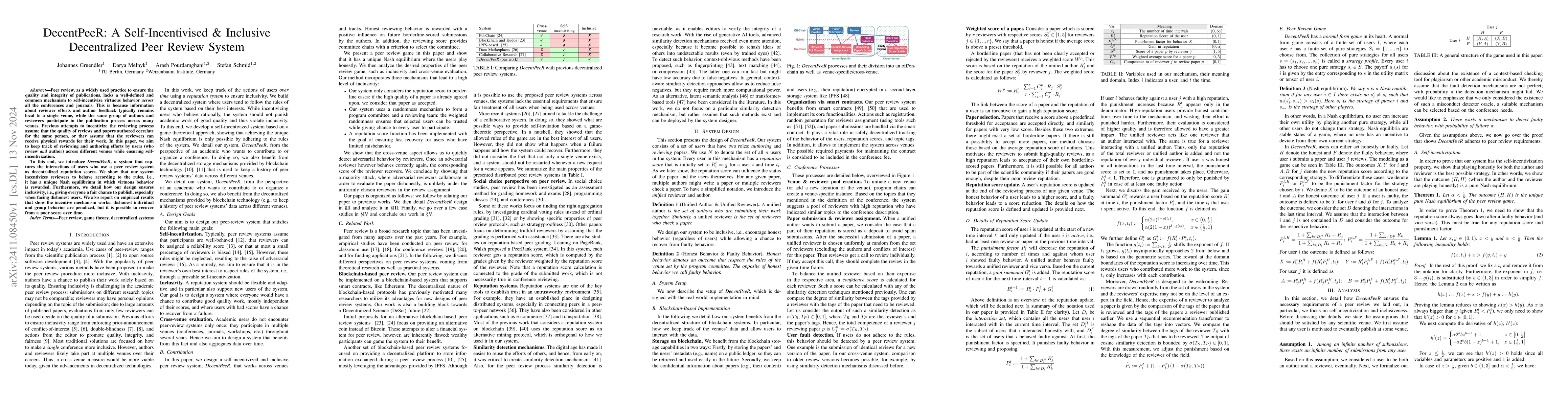 Thumbnail for DecentPeeR: A Self-Incentivised & Inclusive Decentralized Peer Review
  System