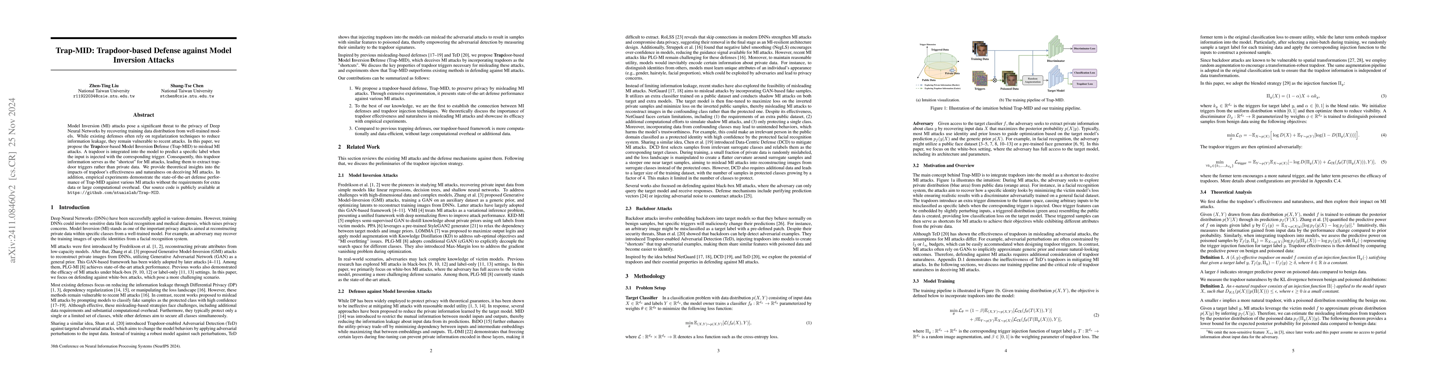 Thumbnail for Trap-MID: Trapdoor-based Defense against Model Inversion Attacks