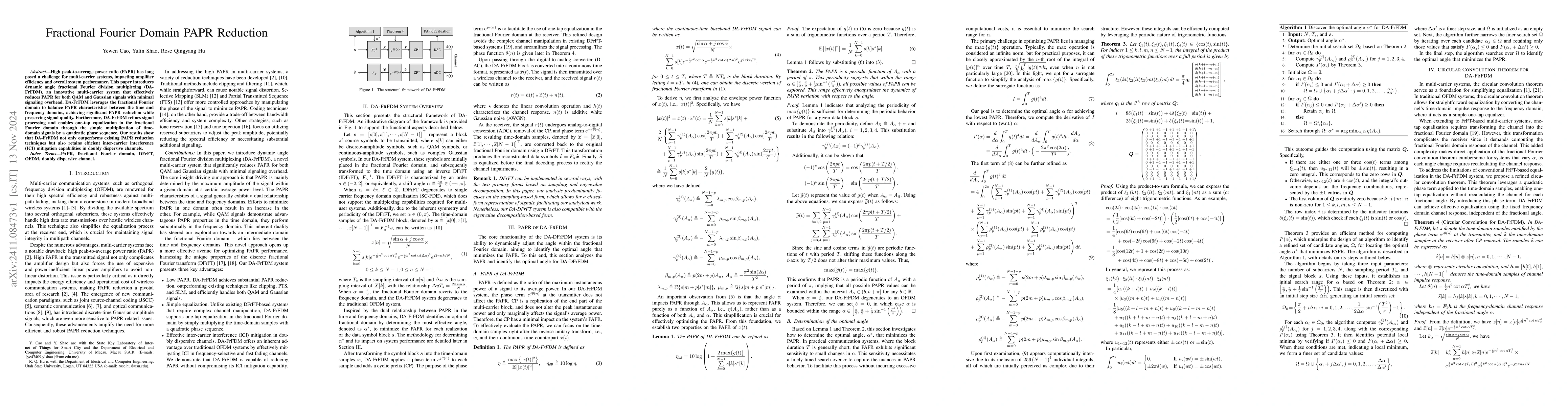 Thumbnail for Fractional Fourier Domain PAPR Reduction