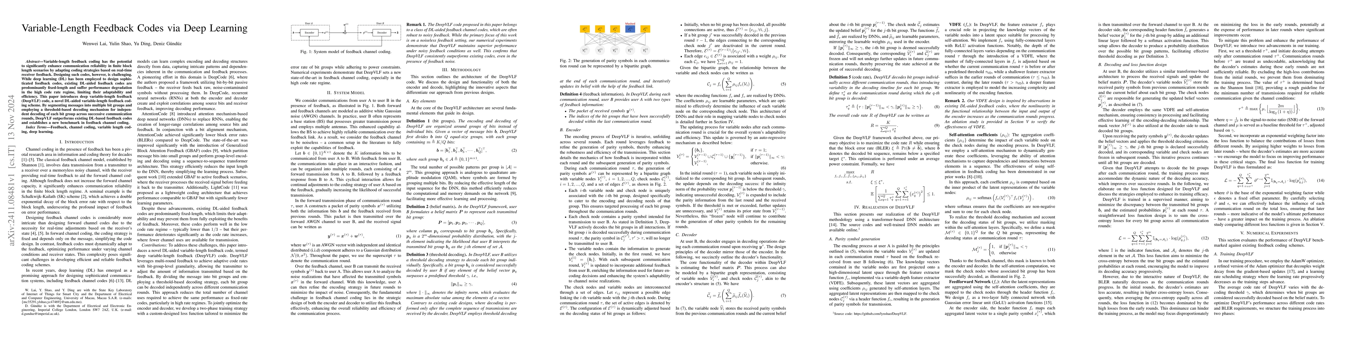 Thumbnail for Variable-Length Feedback Codes via Deep Learning