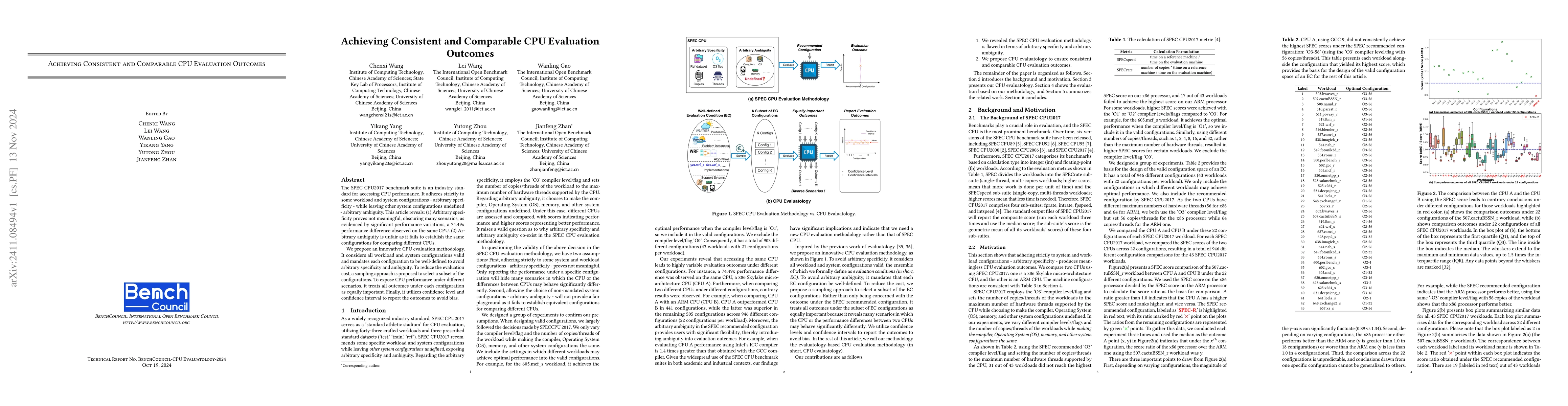 Thumbnail for Achieving Consistent and Comparable CPU Evaluation Outcomes