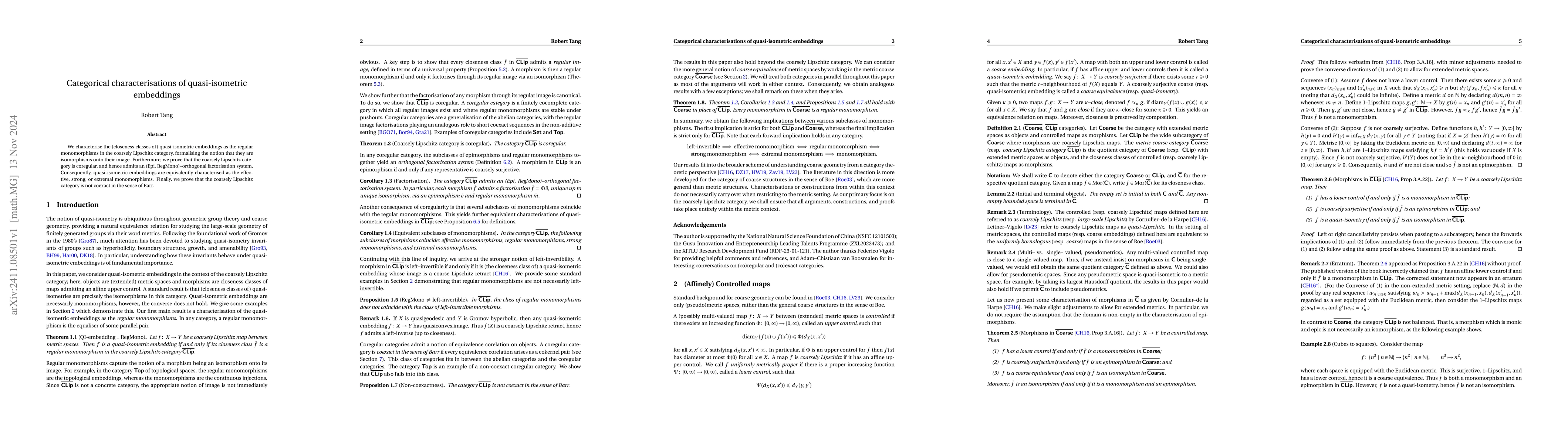 Thumbnail for Categorical characterisations of quasi-isometric embeddings