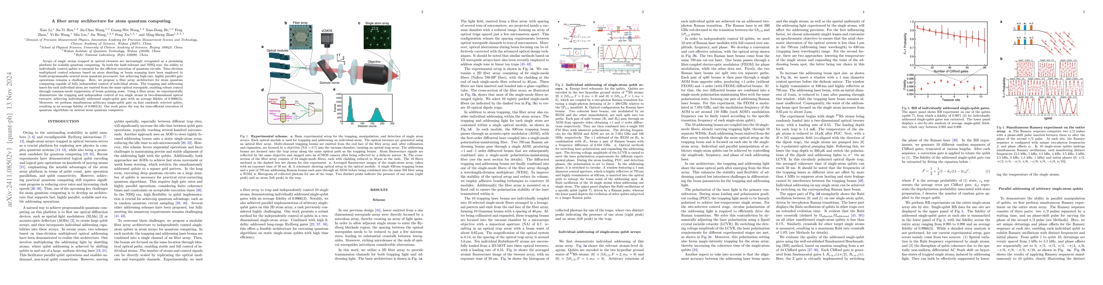 Thumbnail for A fiber array architecture for atom quantum computing