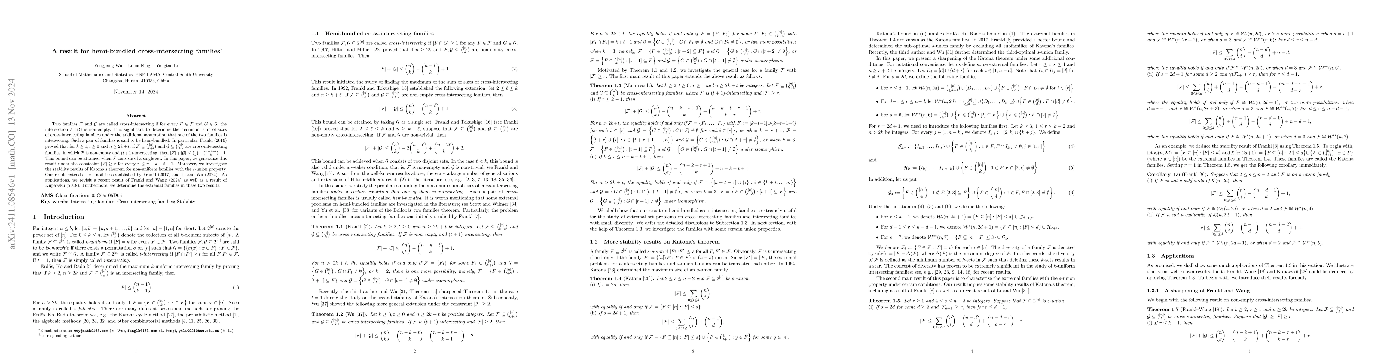 Thumbnail for A result for hemi-bundled cross-intersecting families