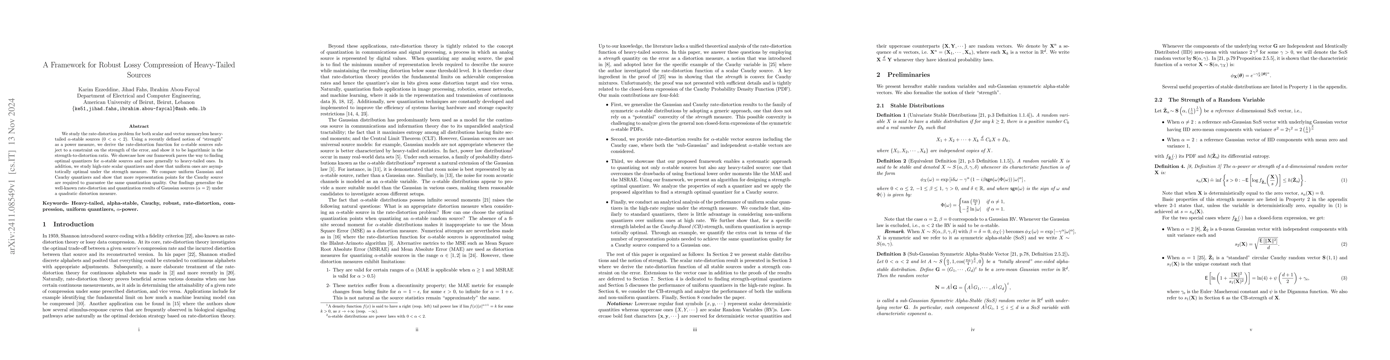 Thumbnail for A Framework for Robust Lossy Compression of Heavy-Tailed Sources