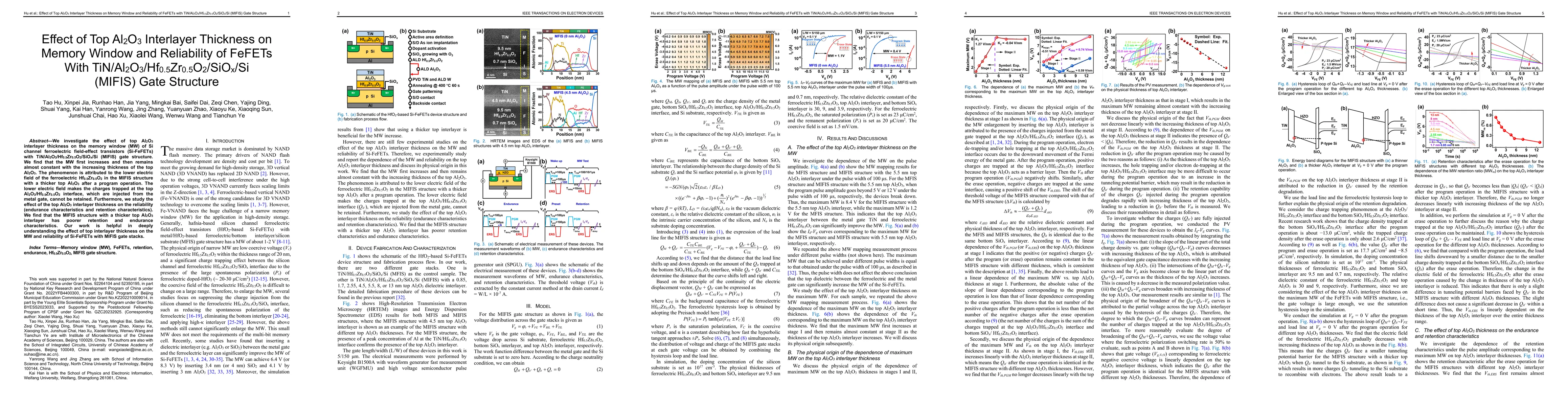 Thumbnail for Effect of Top Al$_2$O$_3$ Interlayer Thickness on Memory Window and
  Reliability of FeFETs With
  TiN/Al$_2$O$_3$/Hf$_{0.5}$Zr$_{0.5}$O$_2$/SiO$_x$/Si (MIFIS) Gate Structure