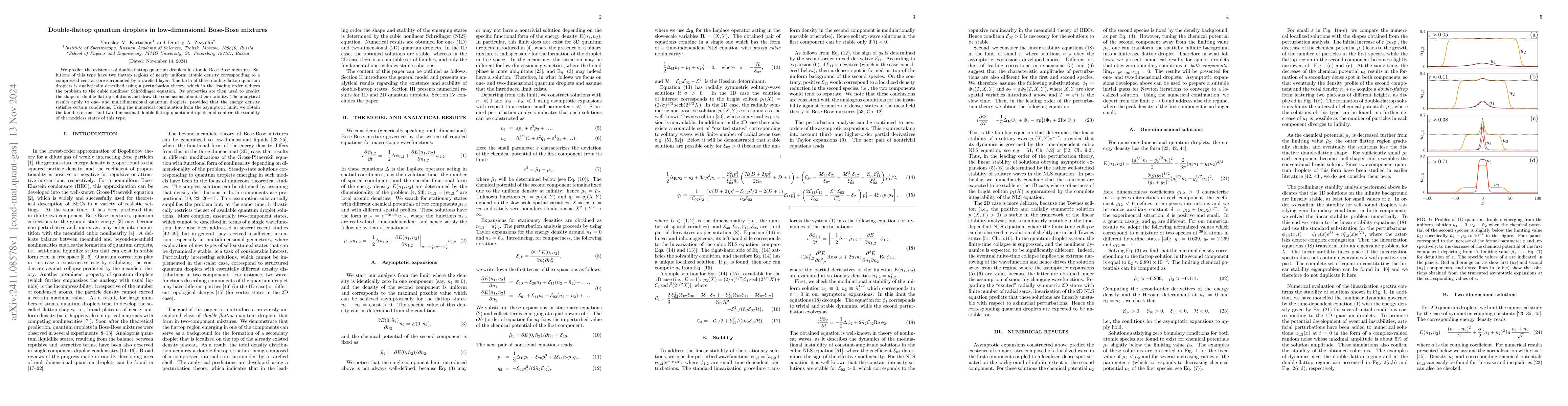 Thumbnail for Double-flattop quantum droplets in low-dimensional Bose-Bose mixtures