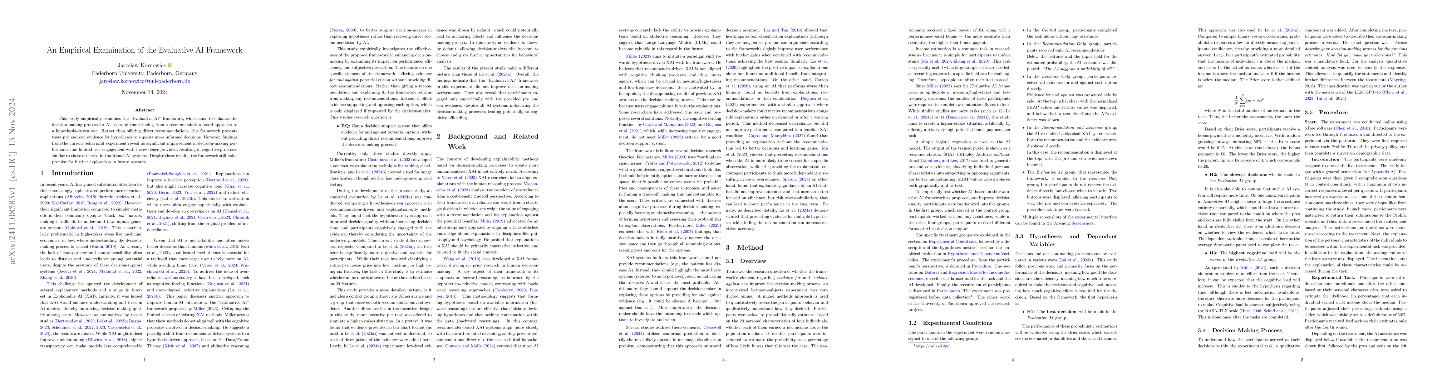 Thumbnail for An Empirical Examination of the Evaluative AI Framework