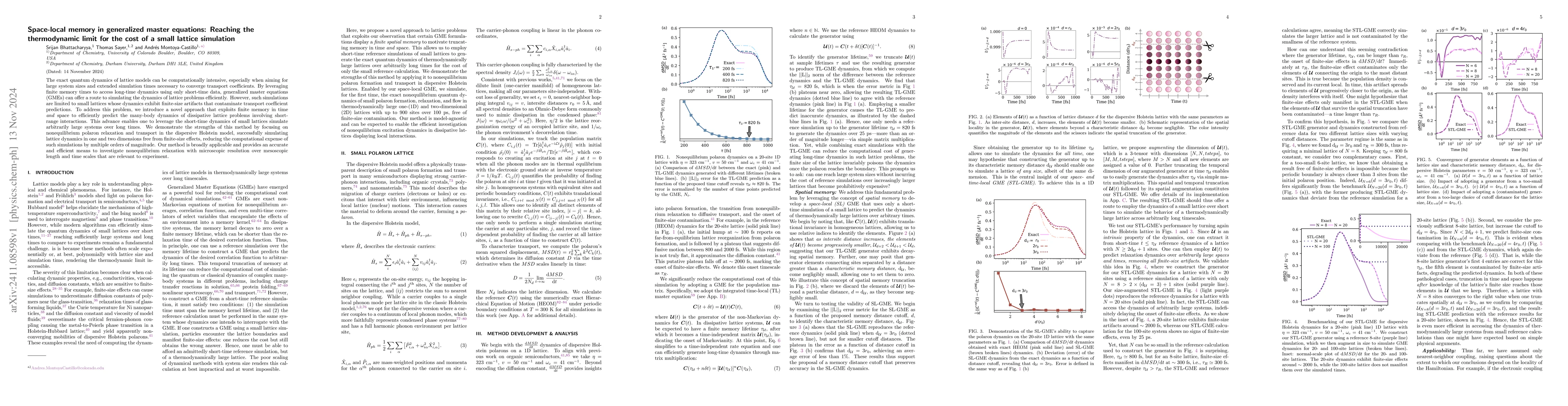Thumbnail for Space-local memory in generalized master equations: Reaching the
  thermodynamic limit for the cost of a small lattice simulation