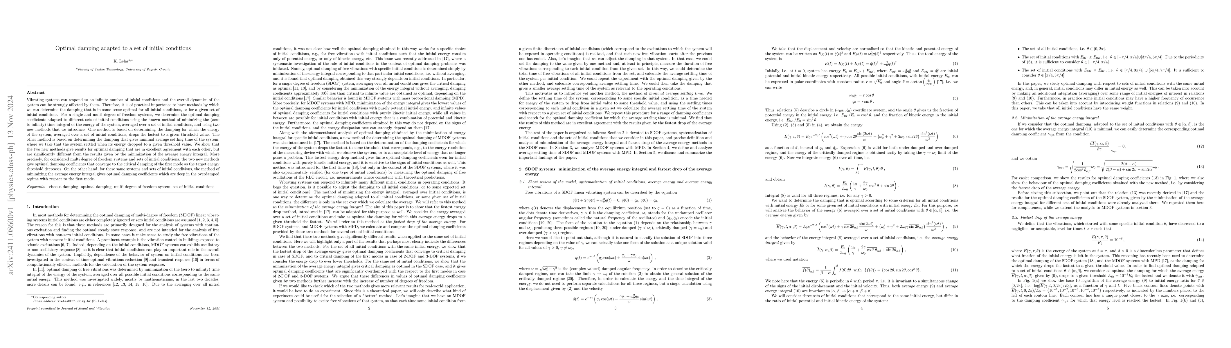 Thumbnail for Optimal damping adapted to a set of initial conditions