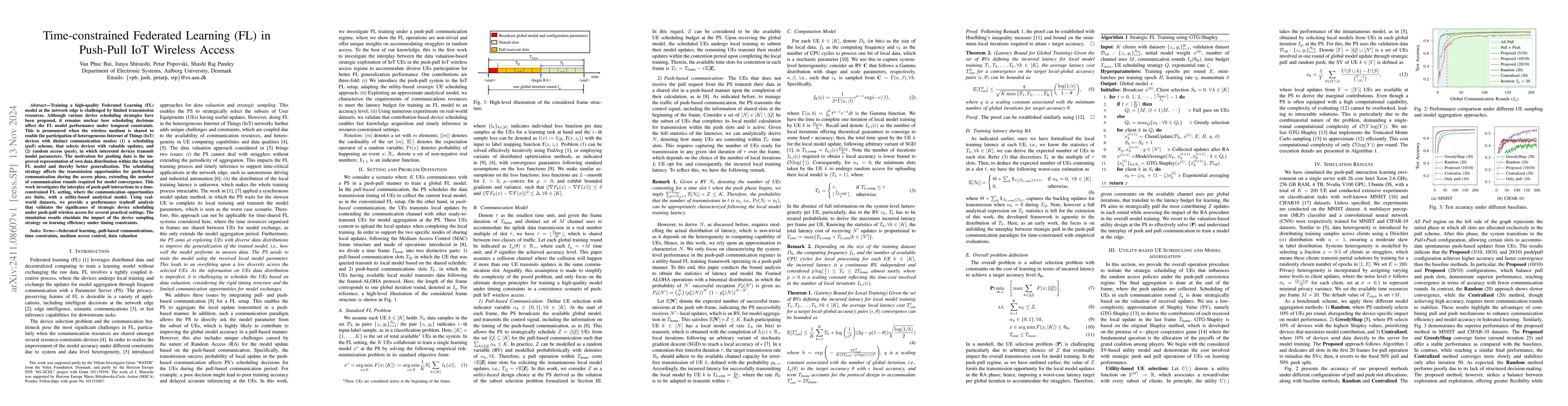 Thumbnail for Time-constrained Federated Learning (FL) in Push-Pull IoT Wireless
  Access