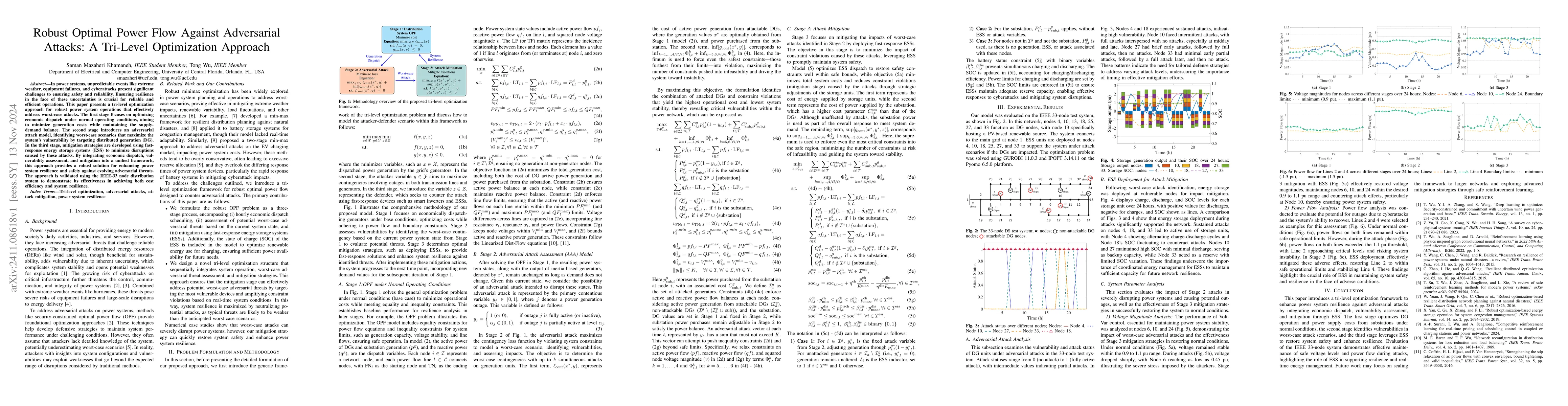 Thumbnail for Robust Optimal Power Flow Against Adversarial Attacks: A Tri-Level
  Optimization Approach