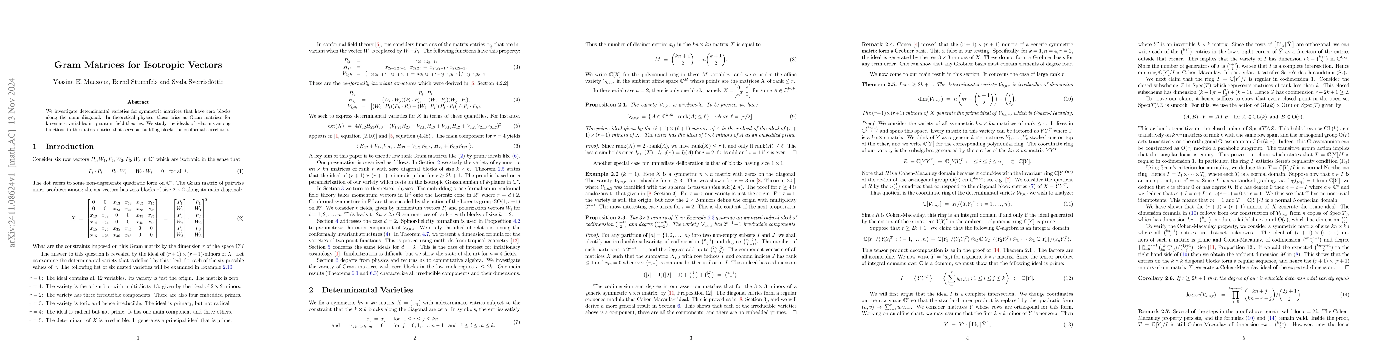 Thumbnail for Gram Matrices for Isotropic Vectors