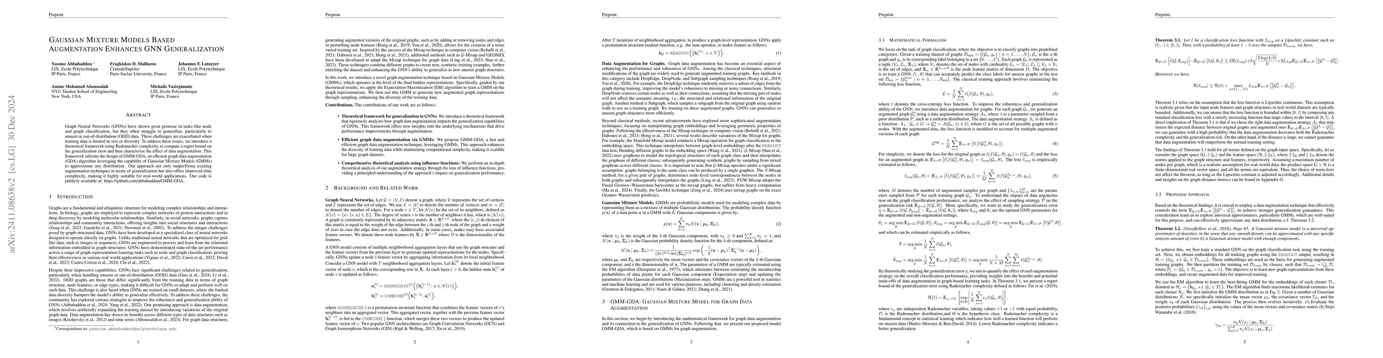Thumbnail for Gaussian Mixture Models Based Augmentation Enhances GNN Generalization