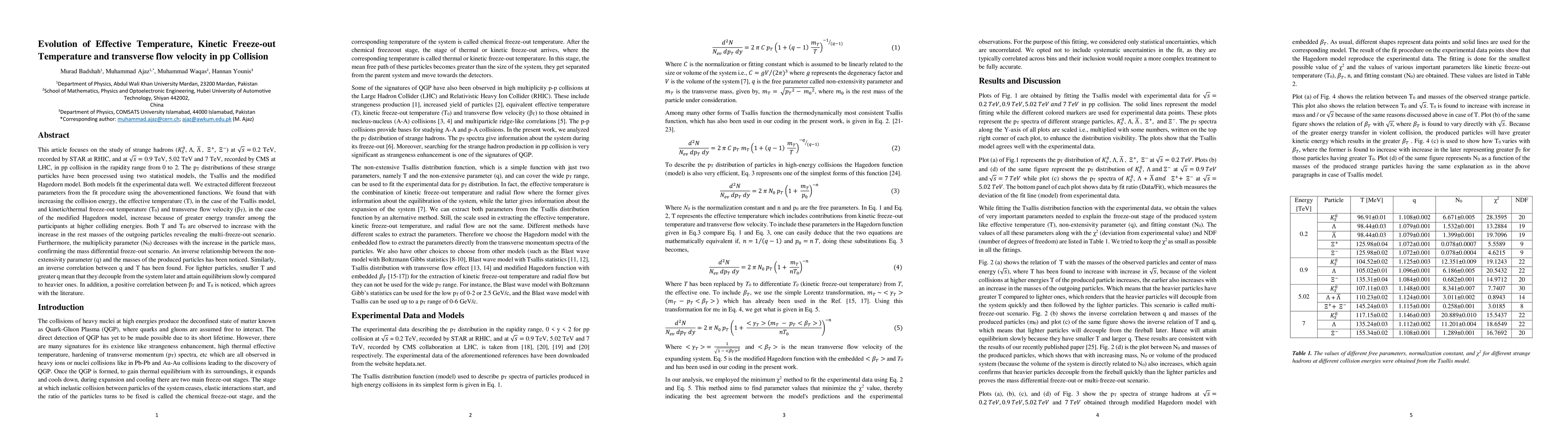 Thumbnail for Evolution of Effective Temperature, Kinetic Freeze-out Temperature and
  transverse flow velocity in pp Collision