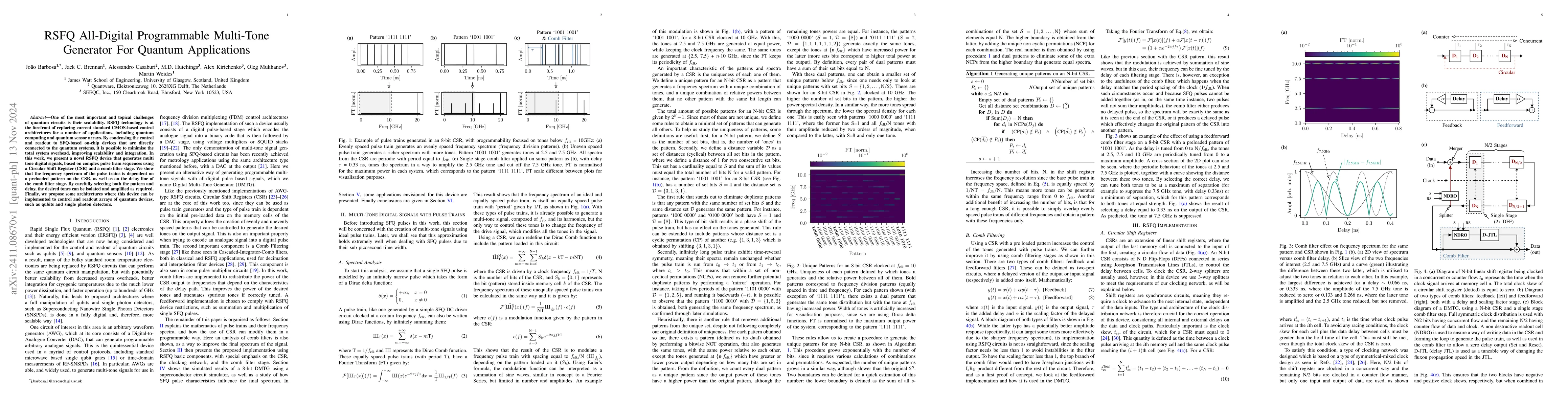 Thumbnail for RSFQ All-Digital Programmable Multi-Tone Generator For Quantum
  Applications