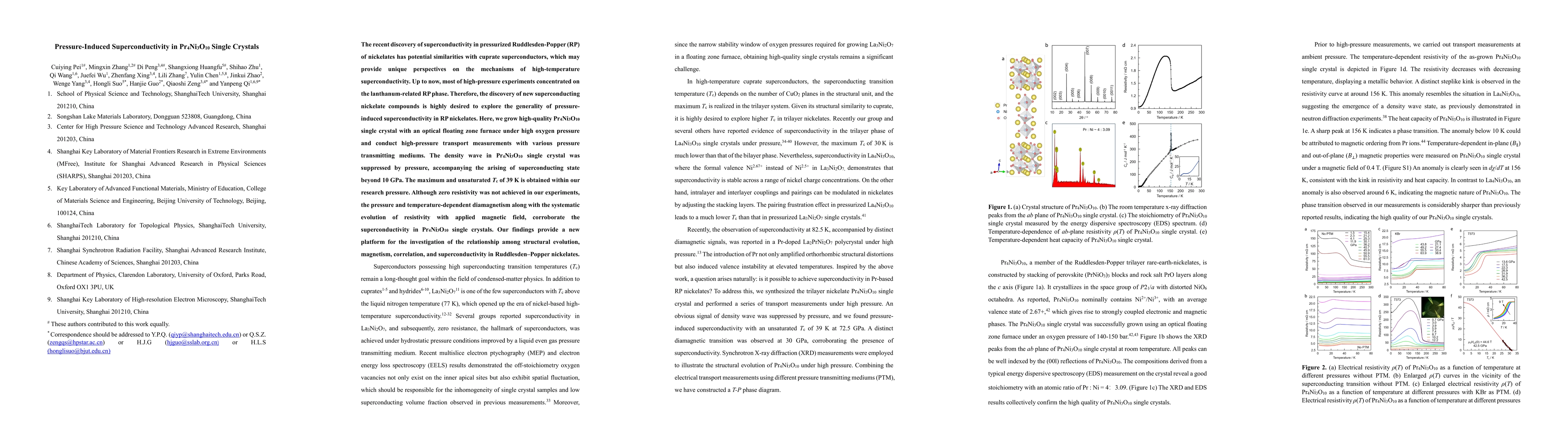 Thumbnail for Pressure-Induced Superconductivity in Pr4Ni3O10 Single Crystals