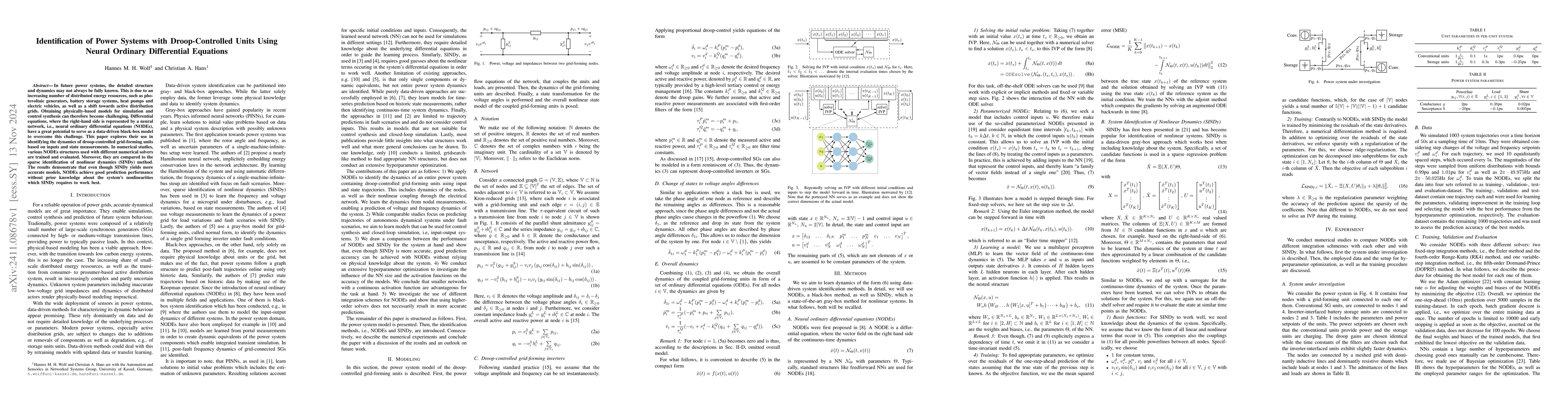 Thumbnail for Identification of Power Systems with Droop-Controlled Units Using Neural
  Ordinary Differential Equations