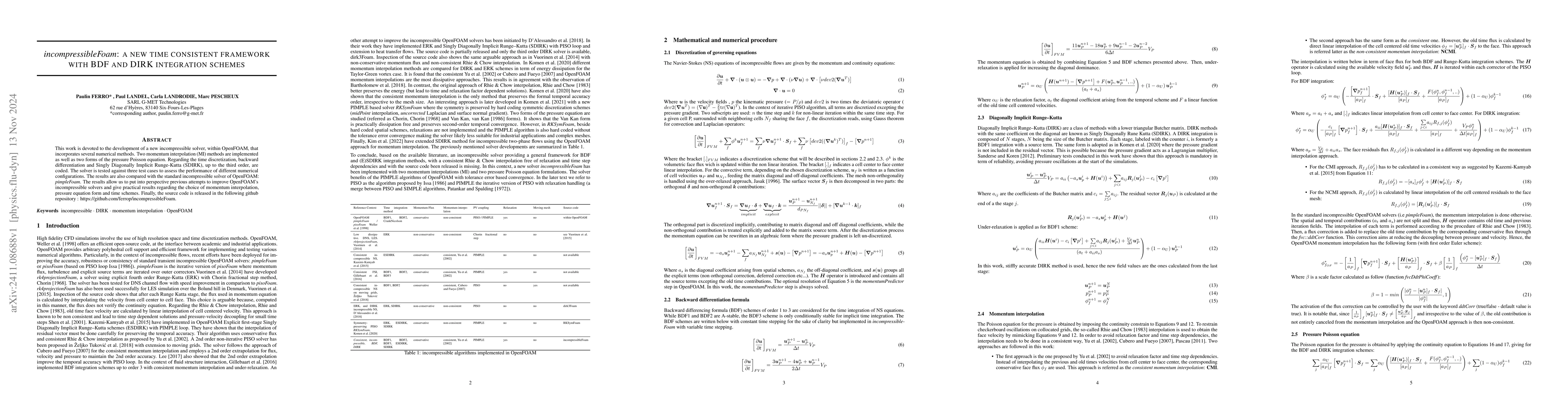 Thumbnail for incompressibleFoam: a new time consistent framework with BDF and DIRK
  integration schemes