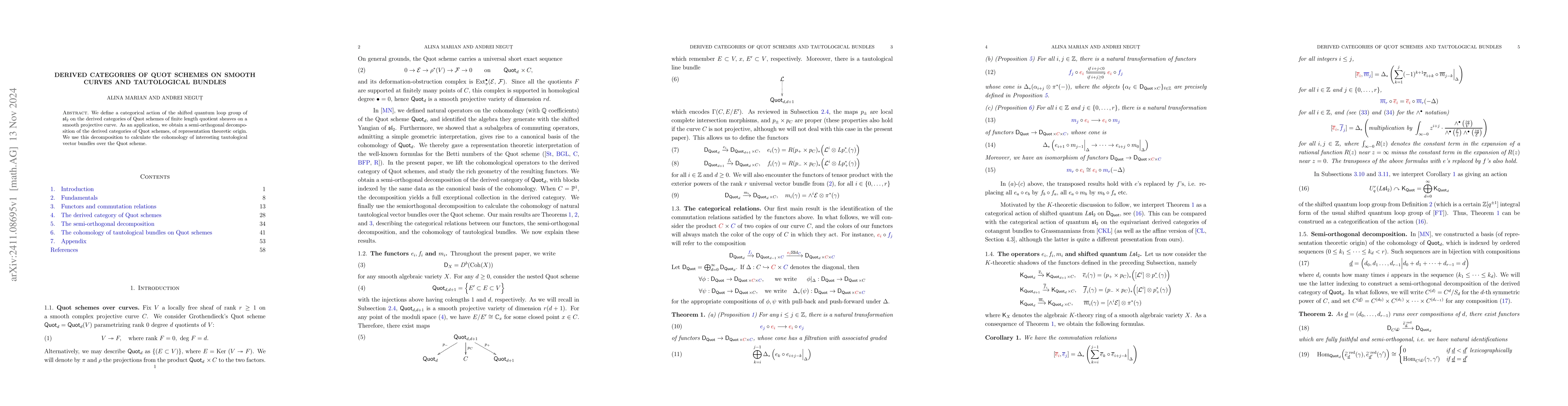 Thumbnail for Derived categories of Quot schemes on smooth curves and tautological
  bundles