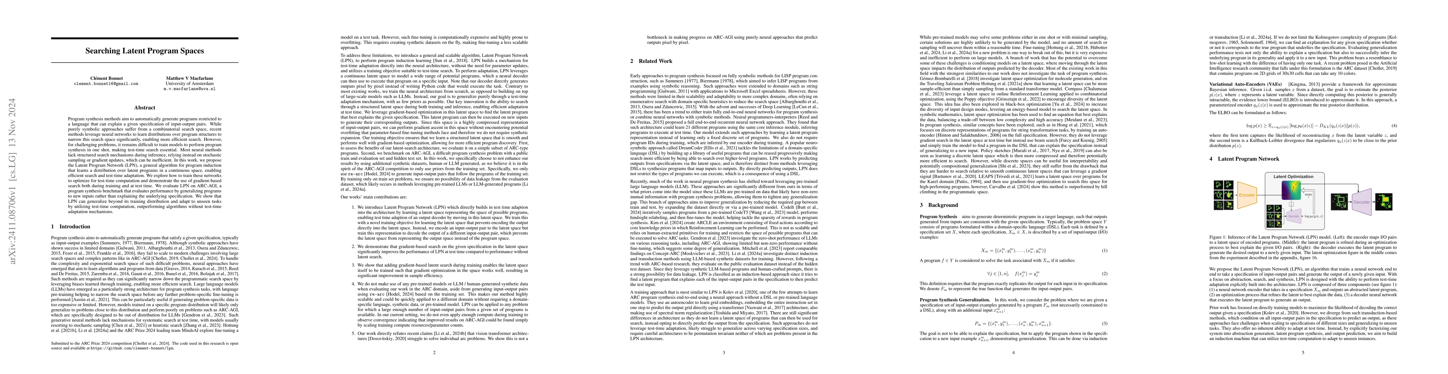 Thumbnail for Searching Latent Program Spaces