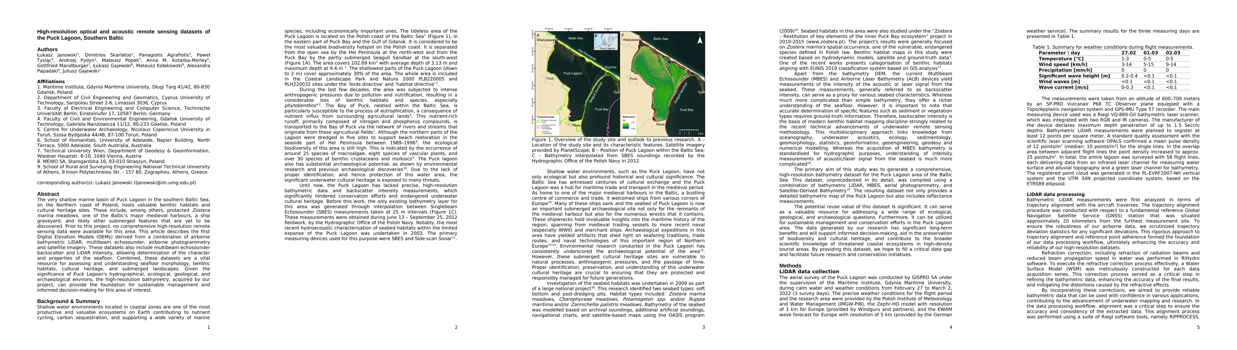 Thumbnail for High-resolution optical and acoustic remote sensing datasets of the Puck
  Lagoon, Southern Baltic
