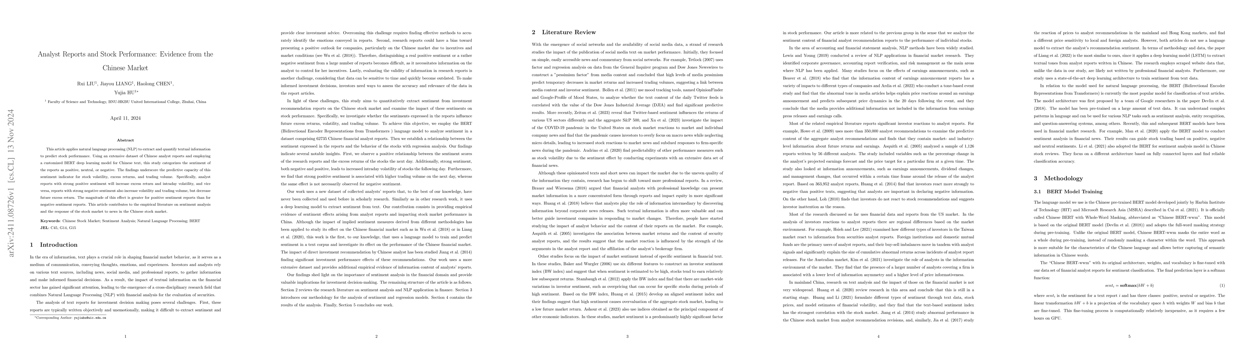 Thumbnail for Analyst Reports and Stock Performance: Evidence from the Chinese Market