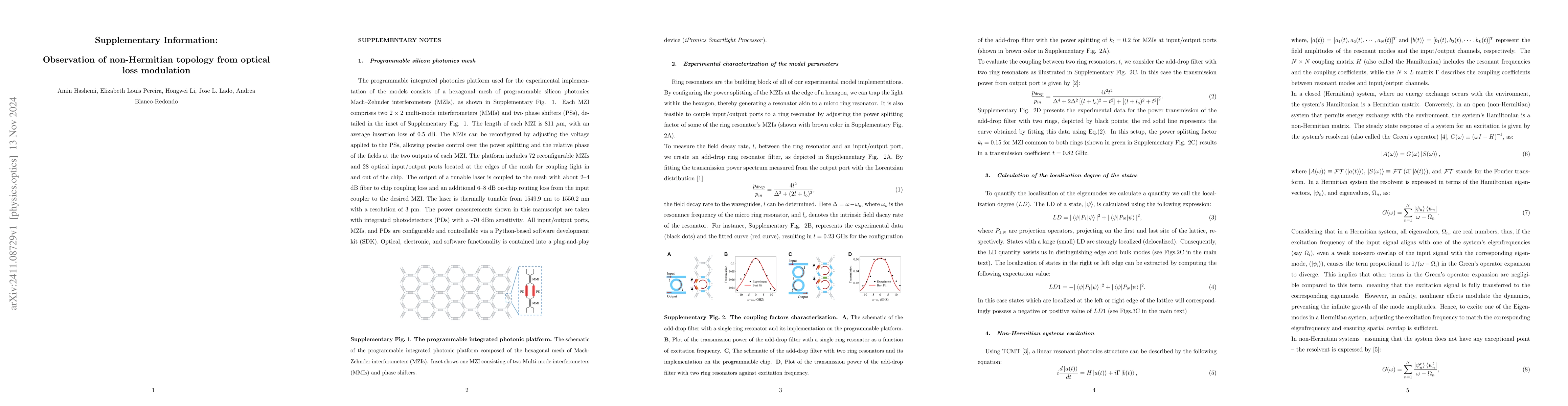 Thumbnail for Observation of non-Hermitian topology from optical loss modulation