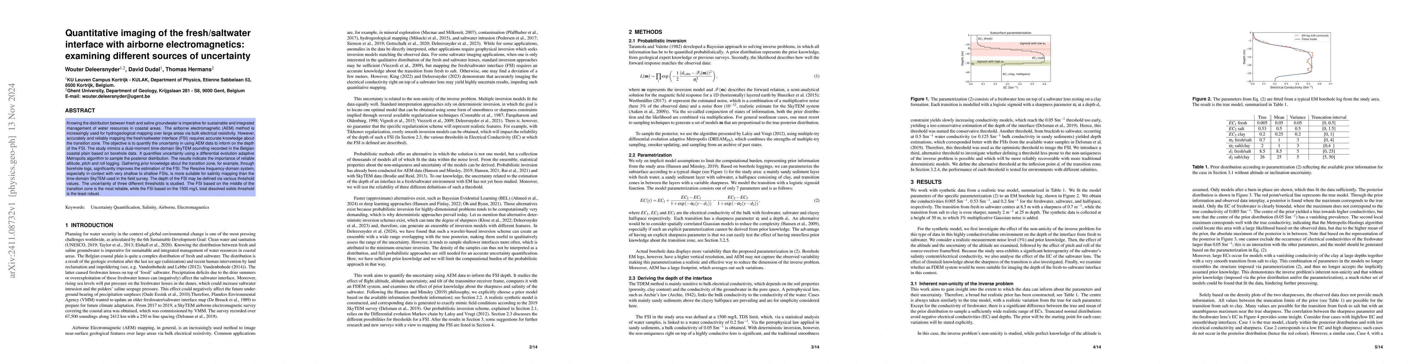 Thumbnail for Quantitative imaging of the fresh/saltwater interface with airborne
  electromagnetics: examining different sources of uncertainty