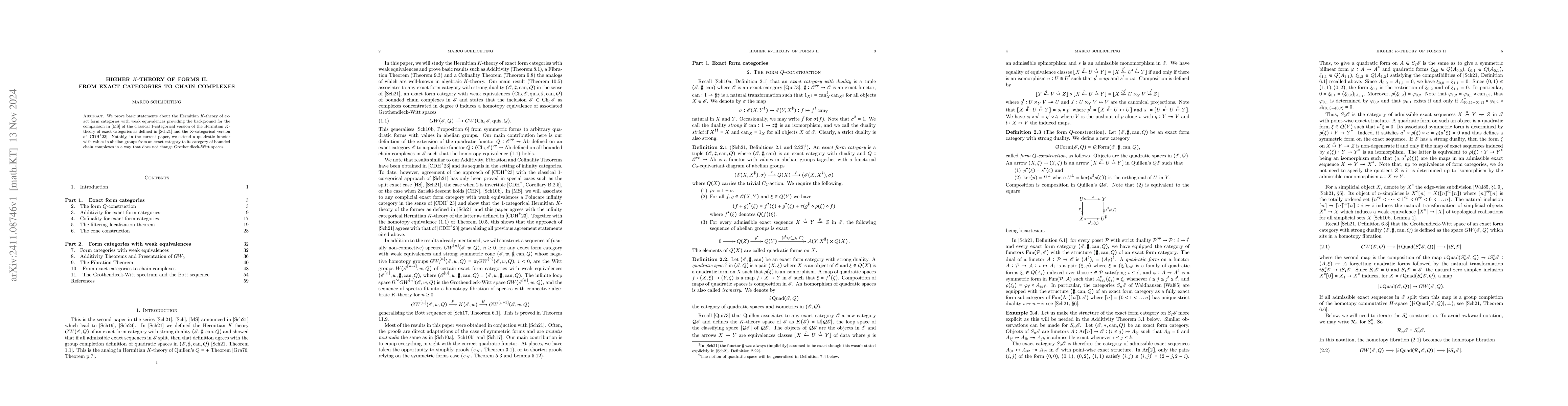 Thumbnail for Higher K-theory of forms II. From exact categories to chain complexes