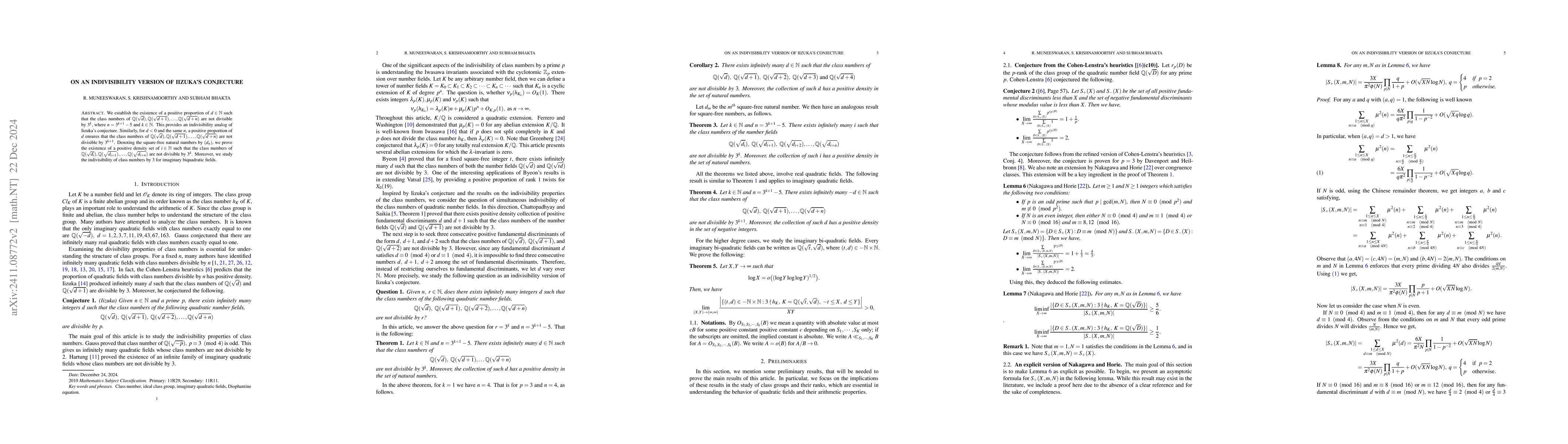Thumbnail for On an indivisibility version of Iizuka's conjecture