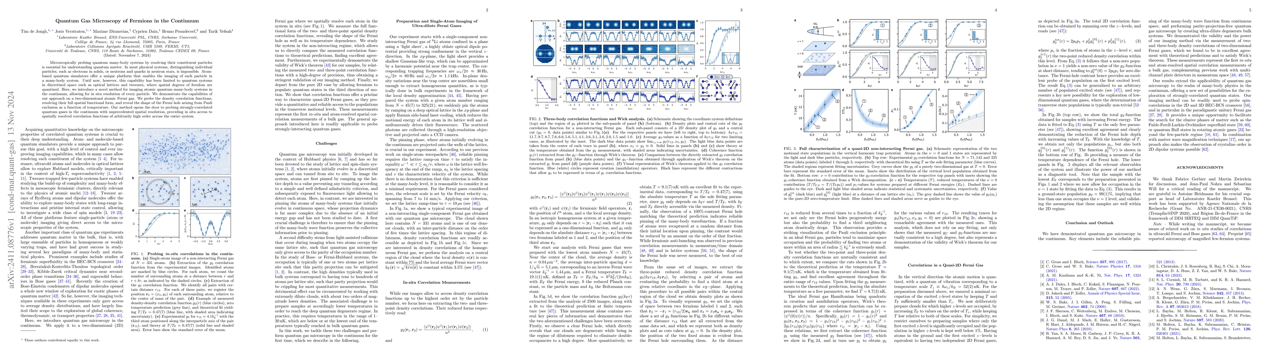 Thumbnail for Quantum Gas Microscopy of Fermions in the Continuum