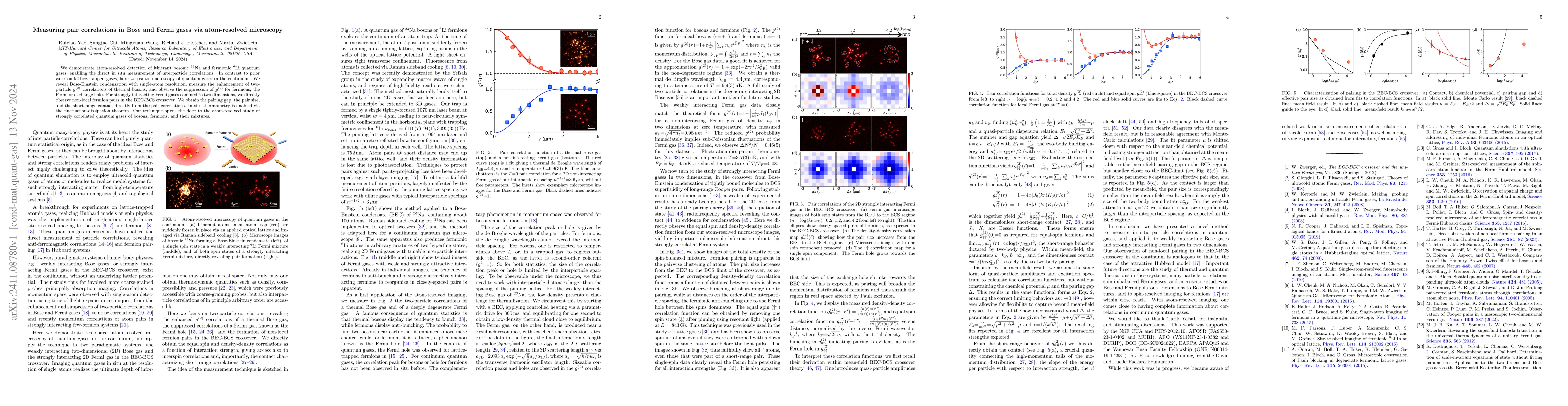 Thumbnail for Measuring pair correlations in Bose and Fermi gases via atom-resolved
  microscopy