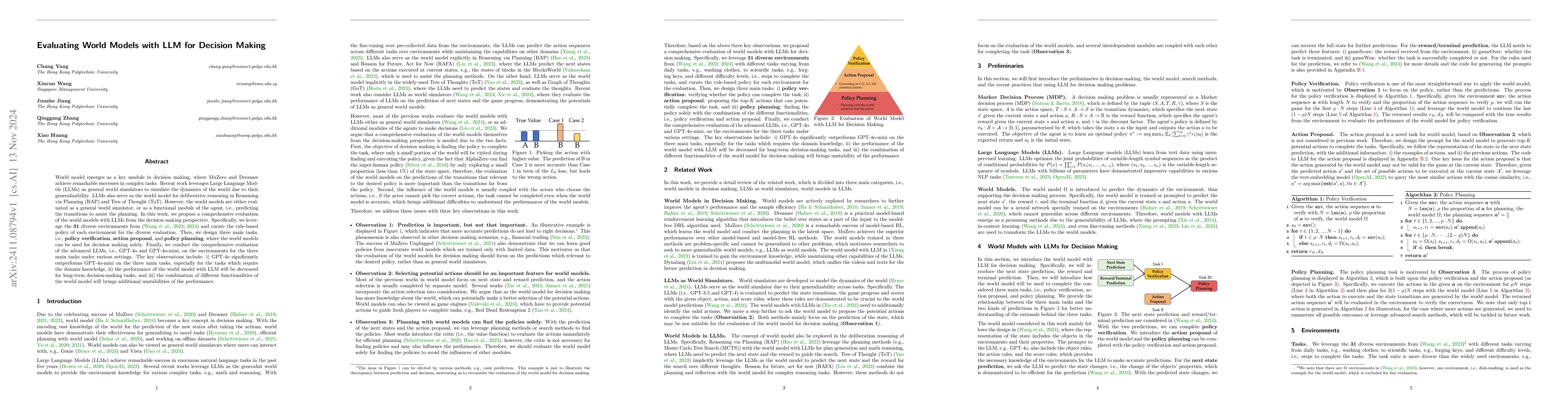 Thumbnail for Evaluating World Models with LLM for Decision Making