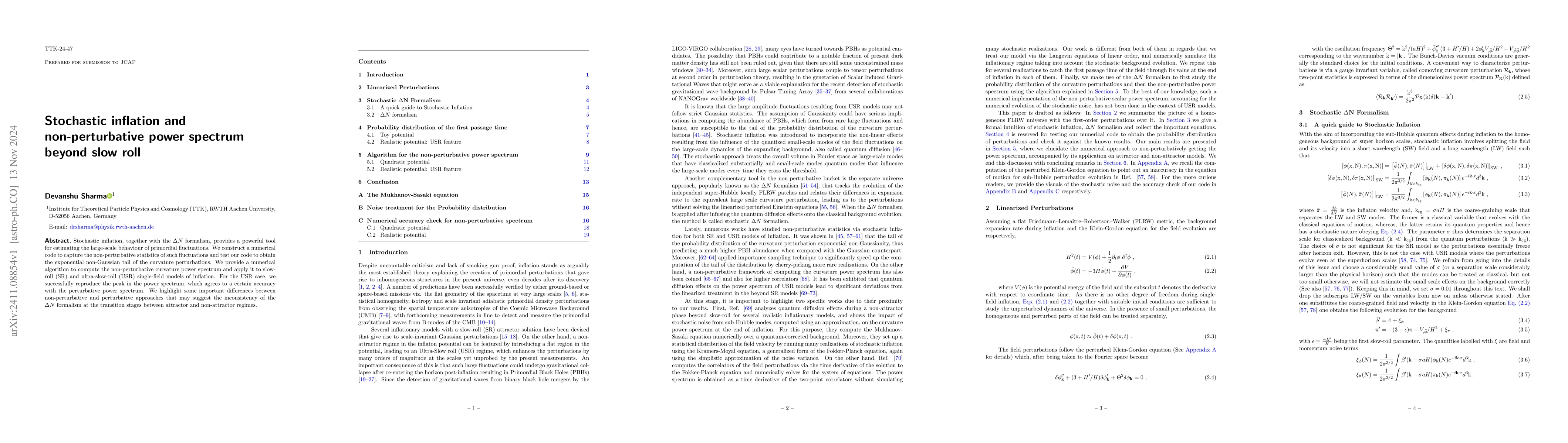 Thumbnail for Stochastic inflation and non-perturbative power spectrum beyond slow
  roll